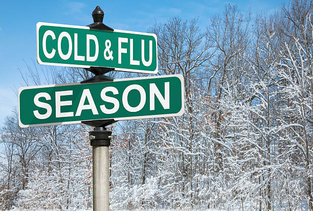 Cold and Flu Season Street Sign
